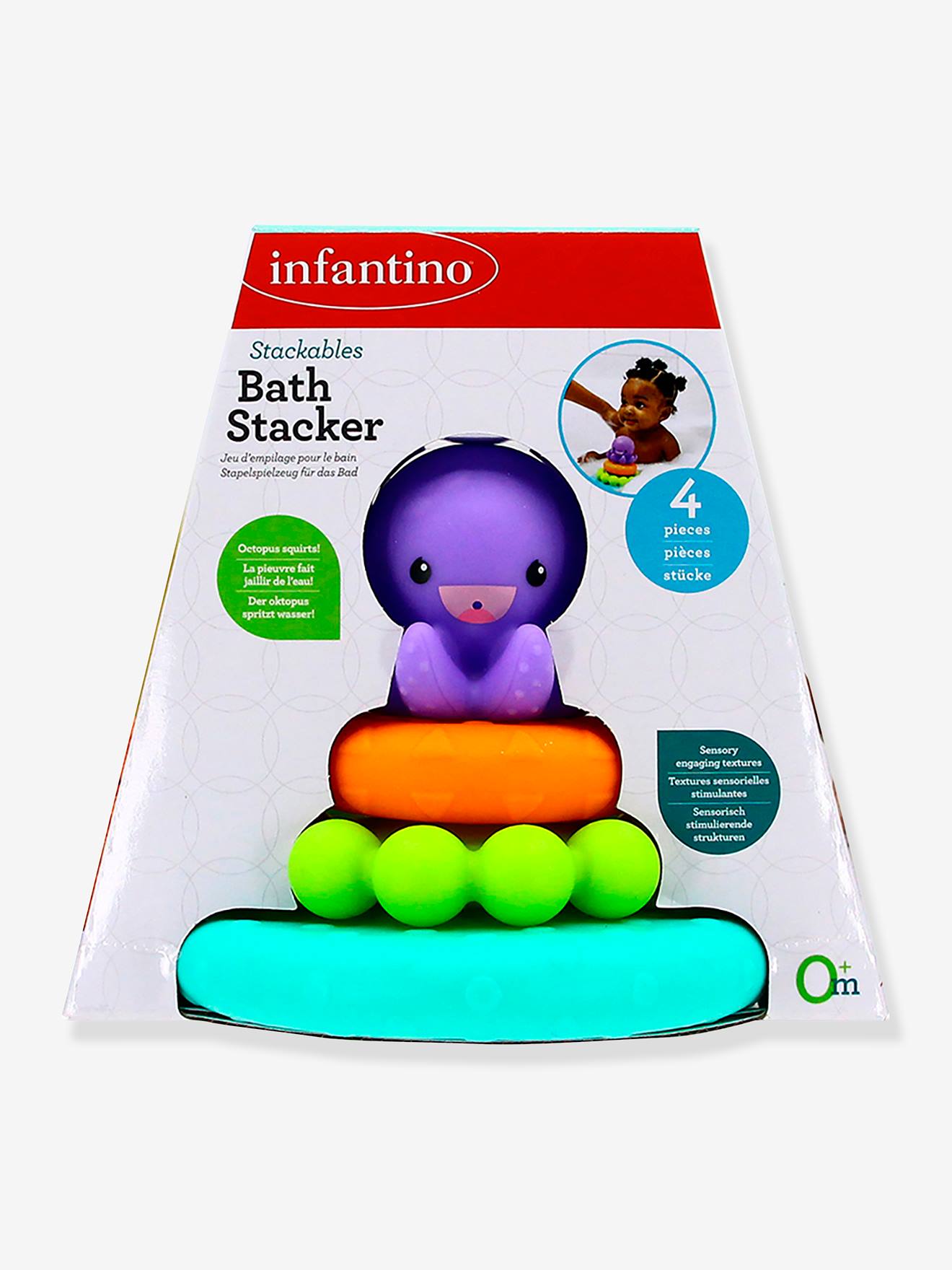 Infantino Baby Badewannen-Spielset Pyramide & Krake INFANTINO - mehrfarbig