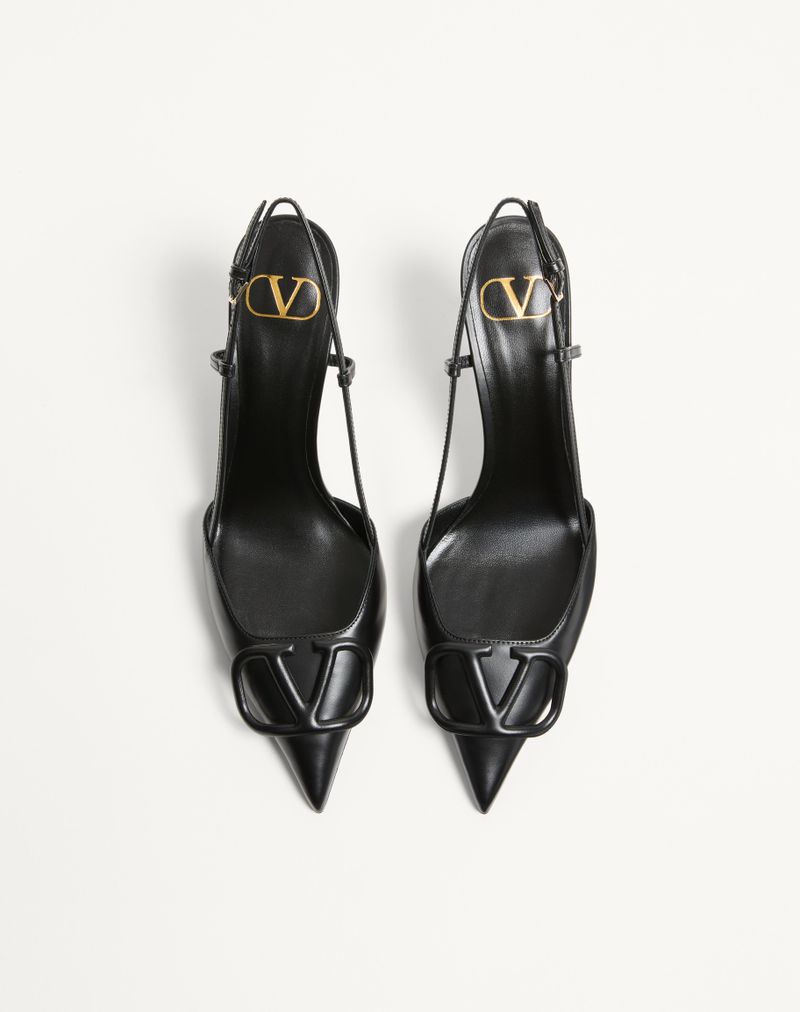 VLogo Signature Slingback Decote em pele de bezerro 80 mm