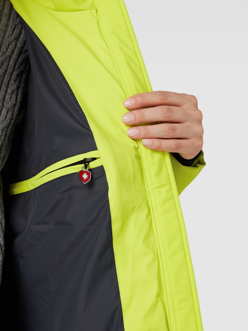 Steppjacke mit Label-Applikation Modell 'CORDOBA' in neon gelb
