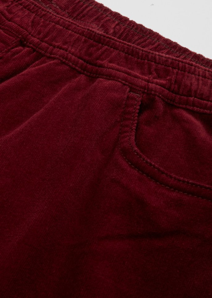 Weite Stretch-Marlenehose mit High-Waist-Schlupfbund aus Cord