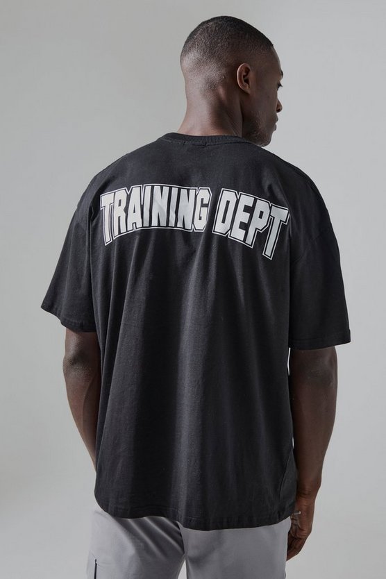 Active Training Dept Curved Print Oversized Tshirt