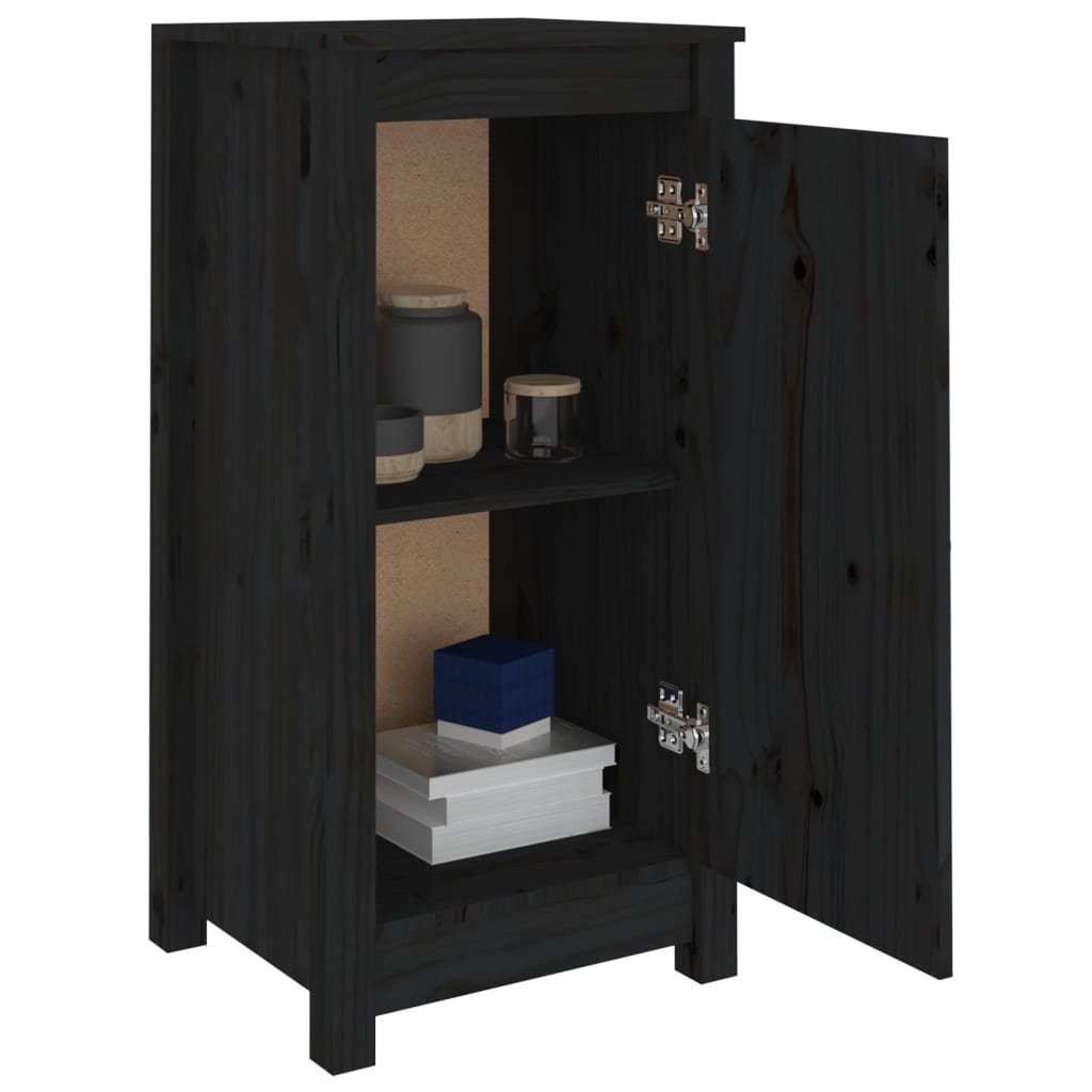 vidaXL Anrichte Sideboards 2 Stk Schwarz 40x35x80 cm Massivholz Kiefer