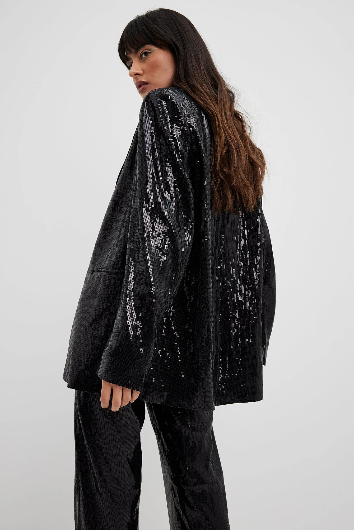 Oversize-Blazer mit Pailletten