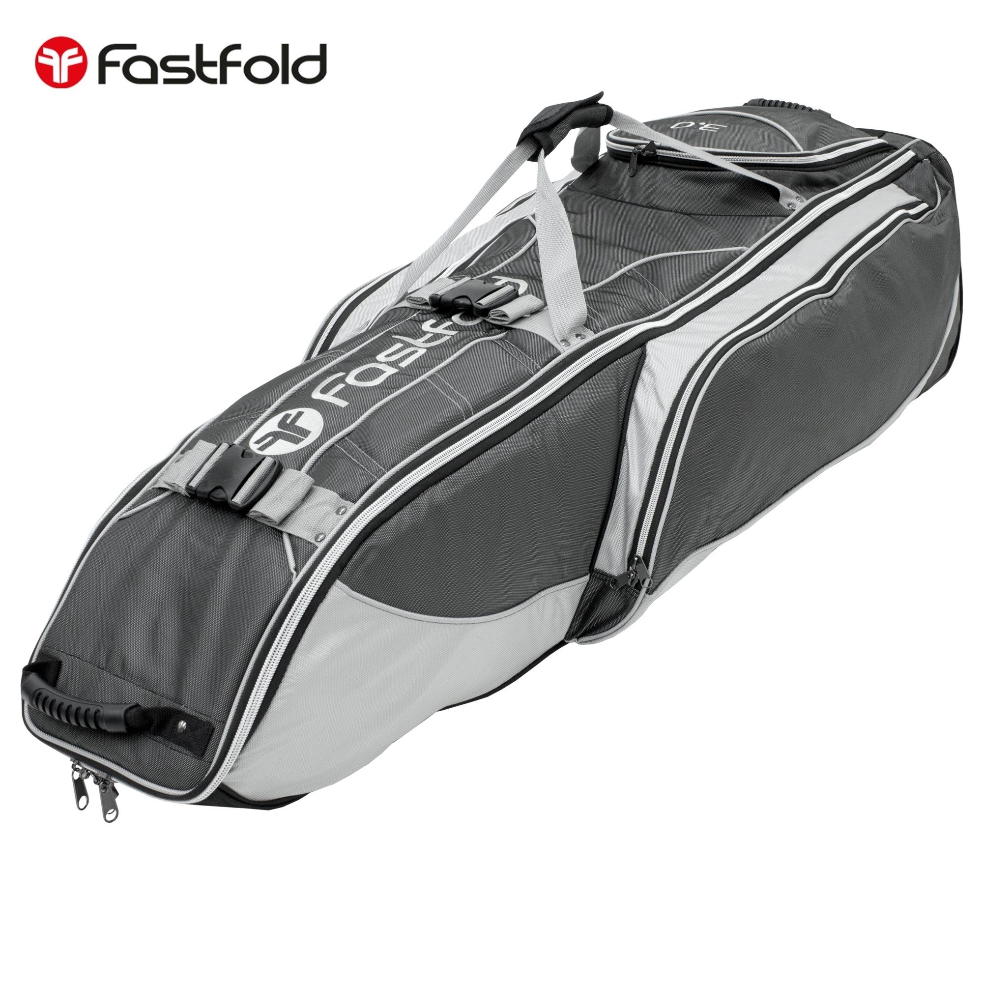 ECD Germany Golftrolley Reisetasche Cart Bag Golftasche Golfbag Standbag Golfreisebag Cartbag, Fast Fold Unisex 3.0 Schwarz/Silber Reißverschlusstaschen Tragegriffe