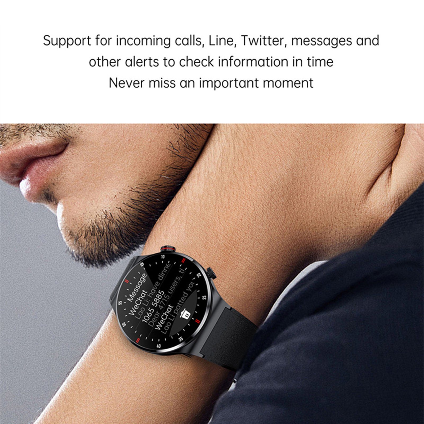 farfi Smart Watch, Gesundheitsüberwachung, IP67 wasserdicht, Business Watch Smartwatch (1.28 Zoll)