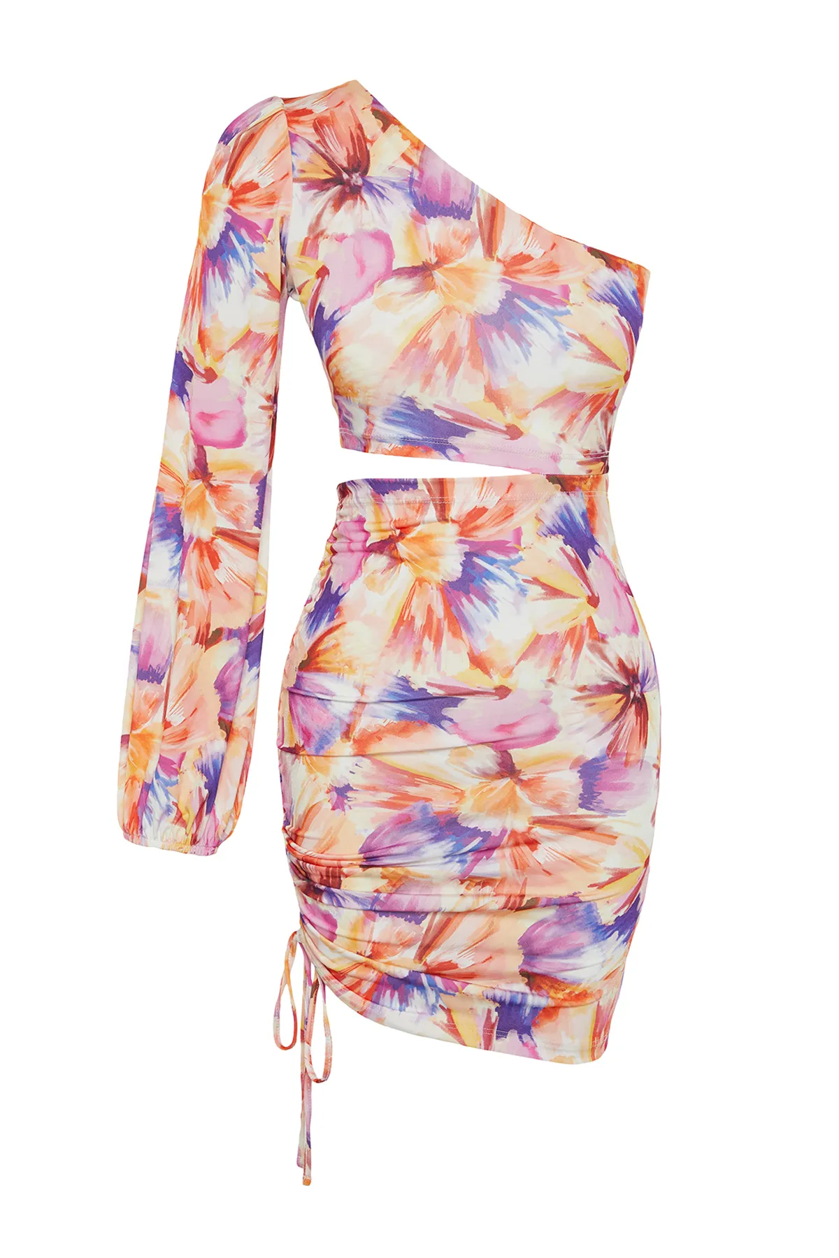 Trendyol Collection  Rosafarbenes, eng anliegendes Strickkleid mit Fenster/Ausschnitten TPRSS21EL0179