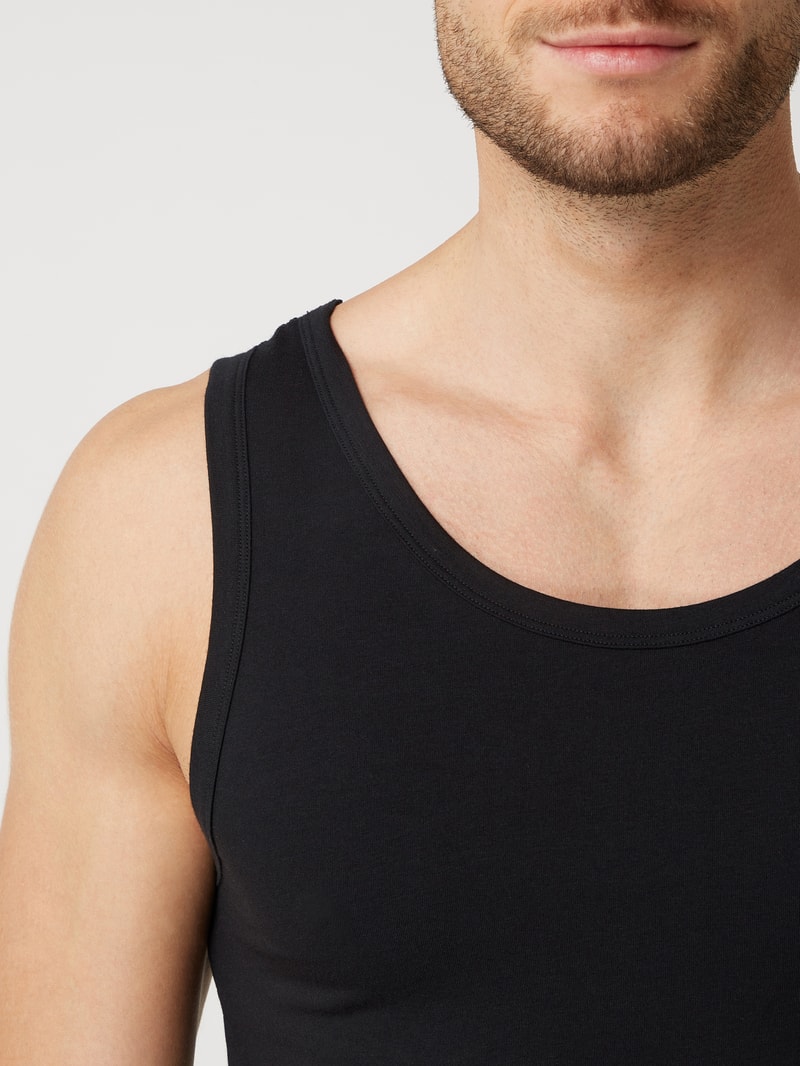Tanktop mit Stretch-Anteil im 2er-Pack in schwarz