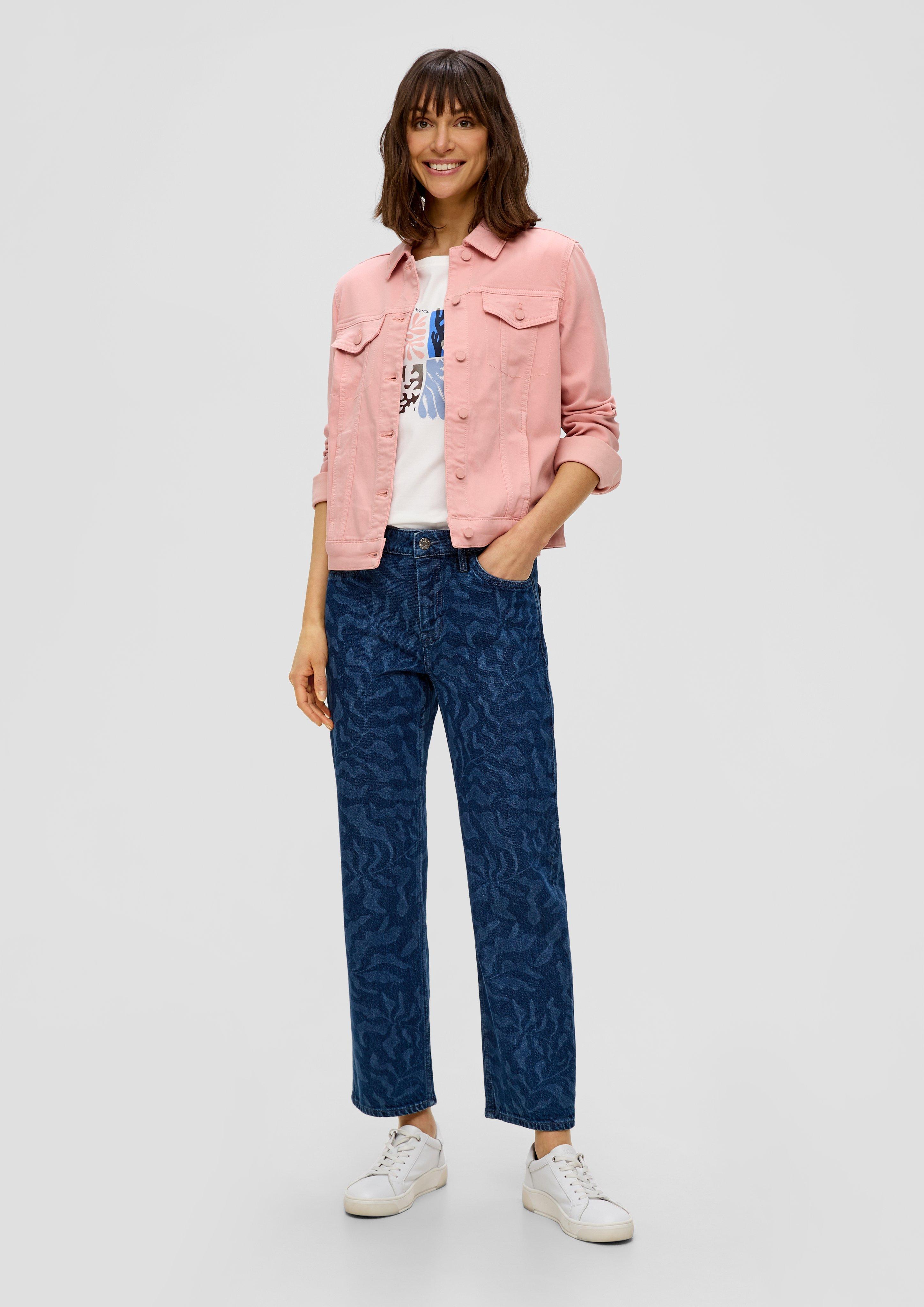 360° Denim / Cropped Jeans Karolin / Regular Fit / Mid Rise / Straight Leg / All-over-Muster  2143851-57Z2