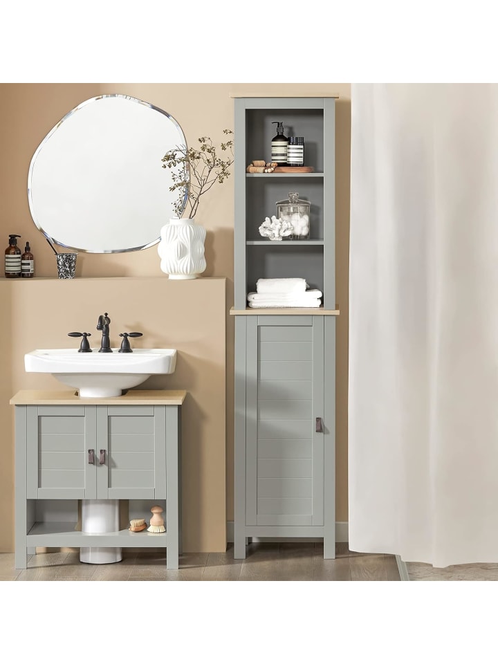 SoBuy Waschbeckenunterschrank in Hellgrau - (B)60 x (H)60 x (T)30cm günstig kaufen onesize