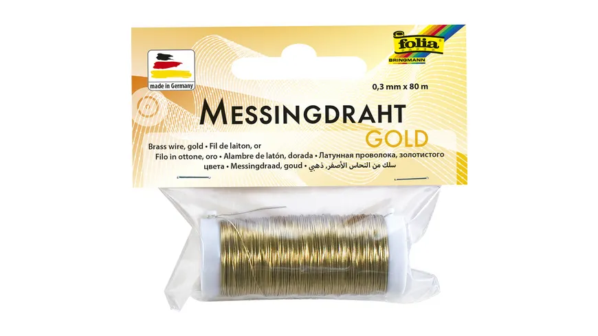 folia Messingdraht 0,3mm x 80m gold 80 m