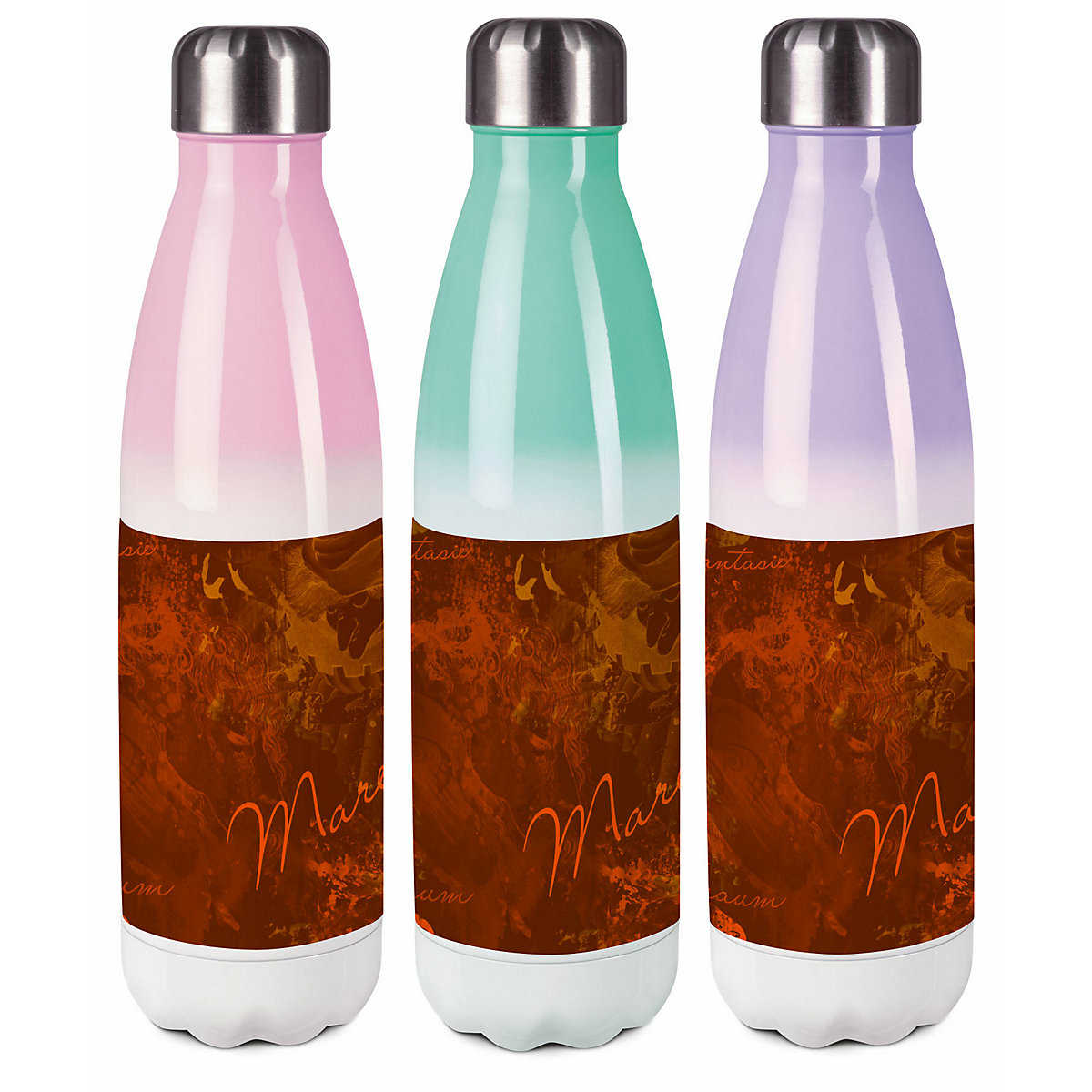 Edelstahl Kinder Thermoflasche / Trinkflasche bunt Traum Farbe braun Spülmaschinenfest, Auslaufsicher, Bruchfest, Doppelwandig, Für Heißgetränke geeignet, Mit Deckel, Isoliert