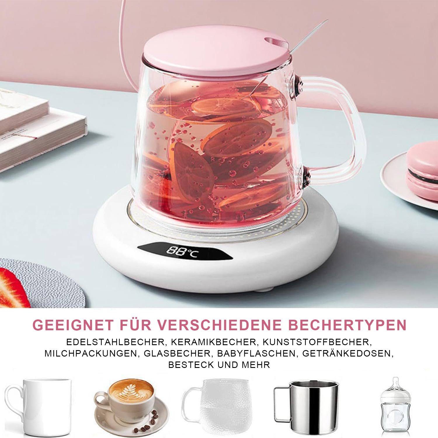 MAGICSHE Tassenwärmer Elektrischer Kaffeetassenwärmer mit 3 Temperaturstufen