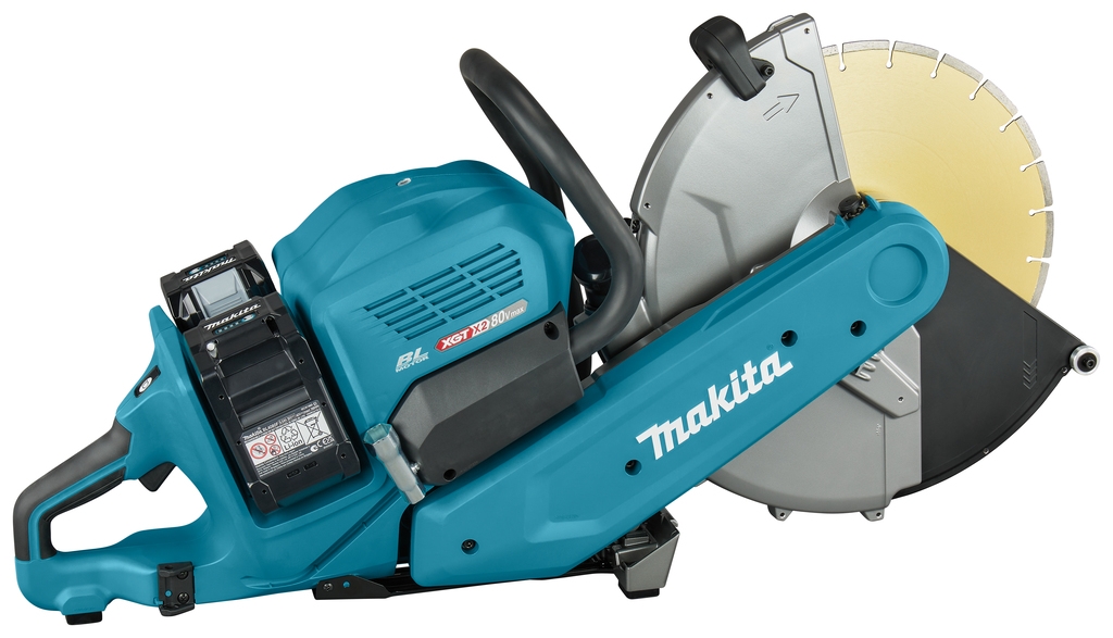 Scie à tronçonner Makita CE002GT202X 355 mm, 2 x 40 V Max, 2 batteries Li-Ion 5,0 Ah avec émetteur AWS