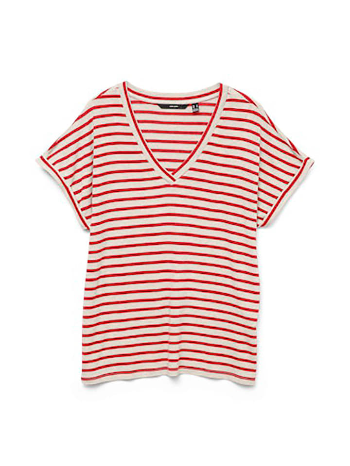 Vero Moda Shirt in Rot/ Weiß günstig kaufen