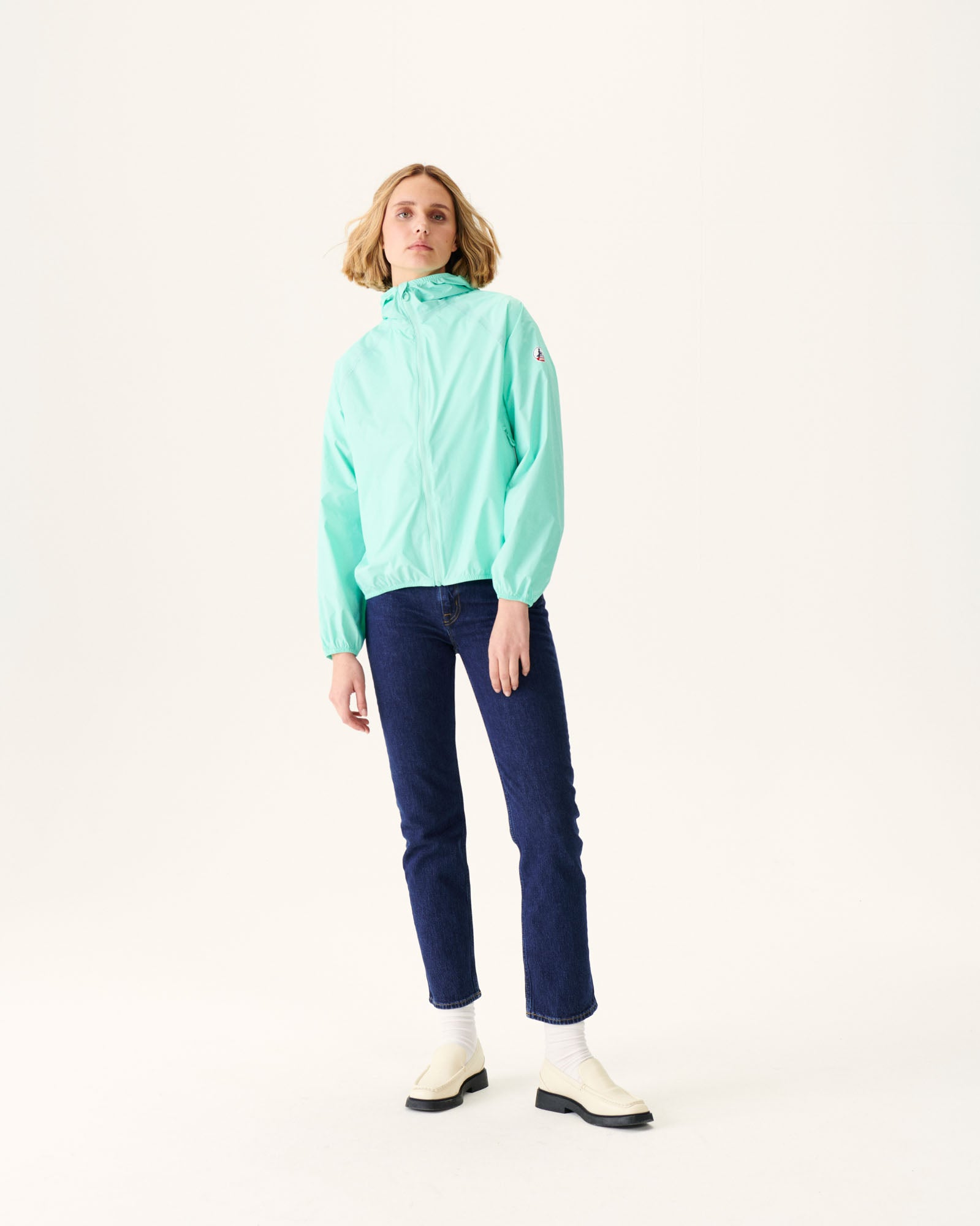 Imperméable à capuche Menthe pastel Singapore
