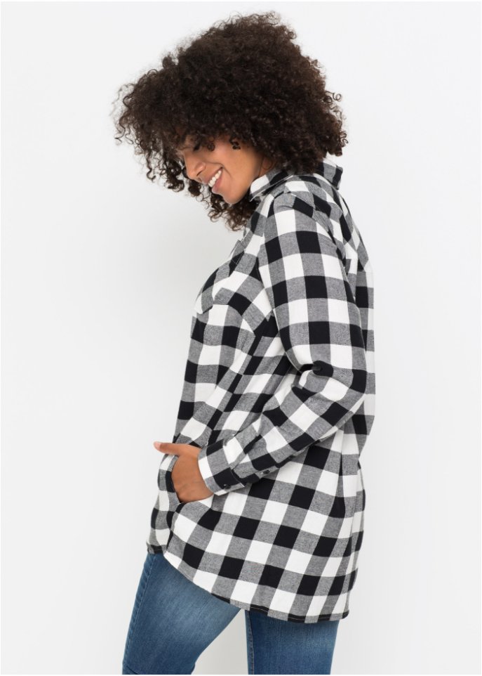 Flanell-Longbluse