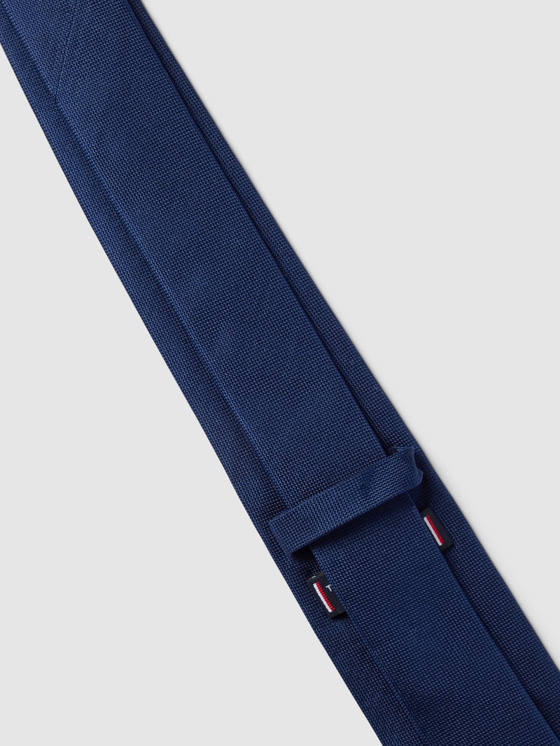 Seidenkrawatte mit feinem Webmuster Modell 'PLAIN WEAVE' in marineblau