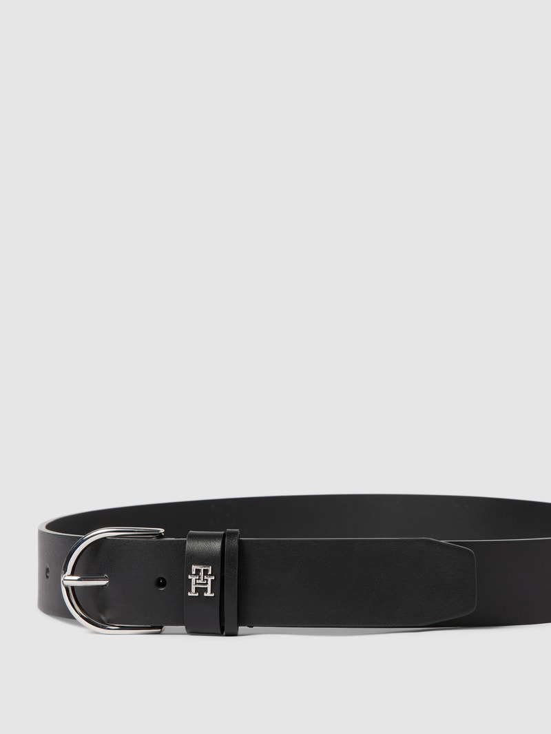 Gürtel mit Label-Applikation in metallic Modell 'TIMELESS' in schwarz