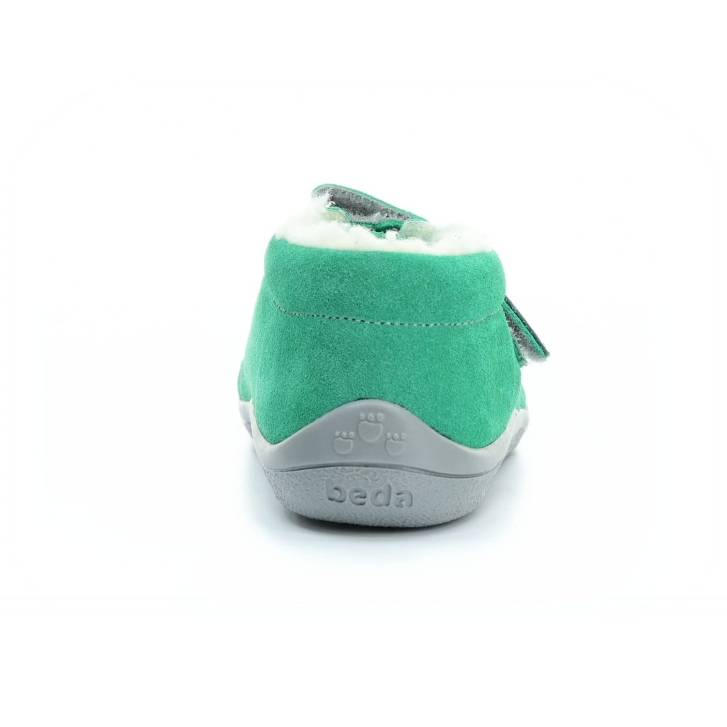 Beda Sam mit Membran und Hinterkappe (BF 0001/MK/OP) grüne Winterbarfußschuhe