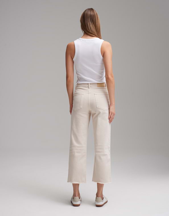 Wide Cropped Jeans Momito color