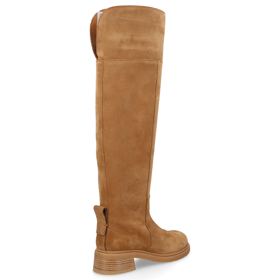 SEE BY CHLOÉ - Overknees BONNI Veloursleder - braun
