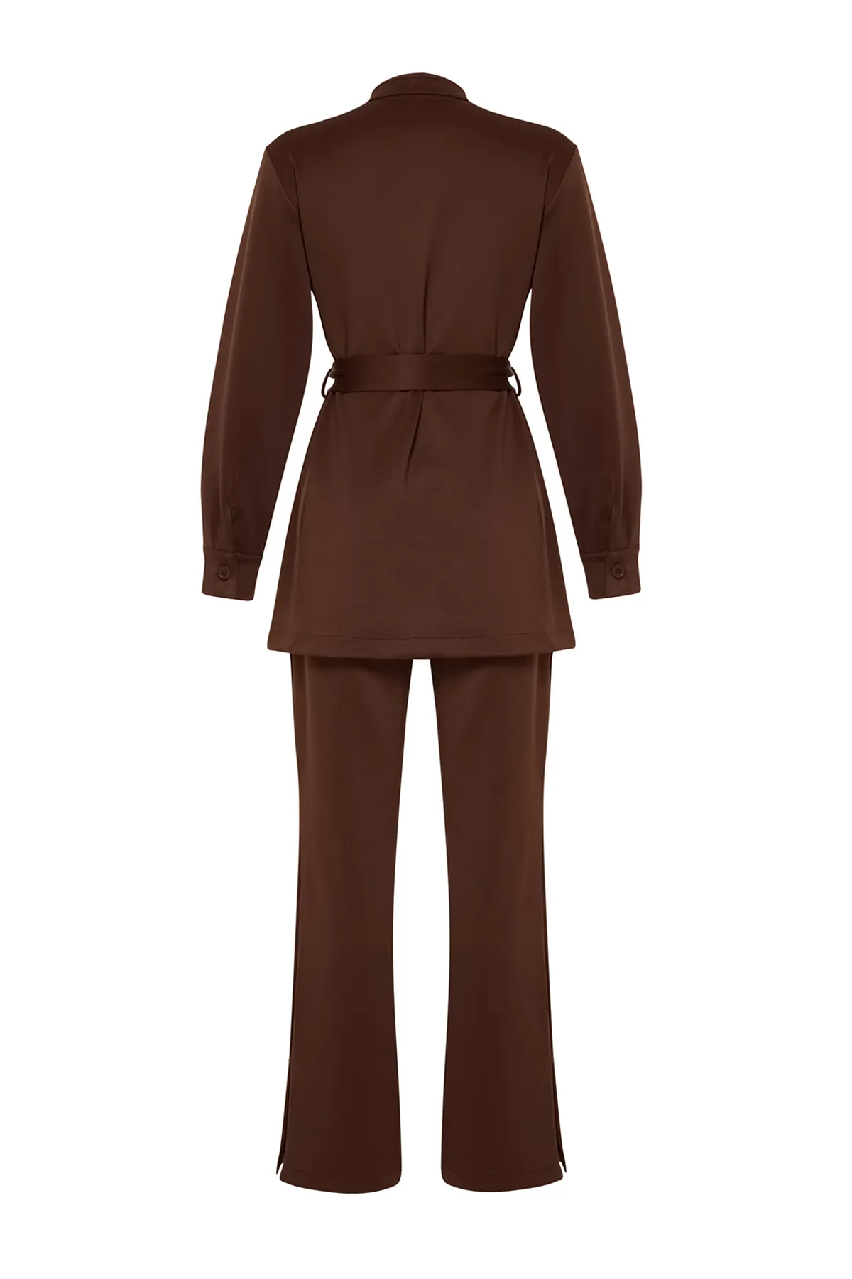Trendyol Modest  Hellbrauner Taucher-/Tauchanzug mit Gürteltasche und gestricktem Unterteil und Oberteil TCTSS24US00043
