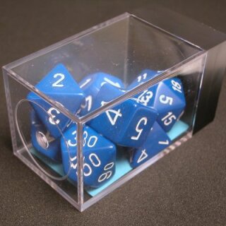 Blue-White 7-Würfel Set (undurchsichtig)