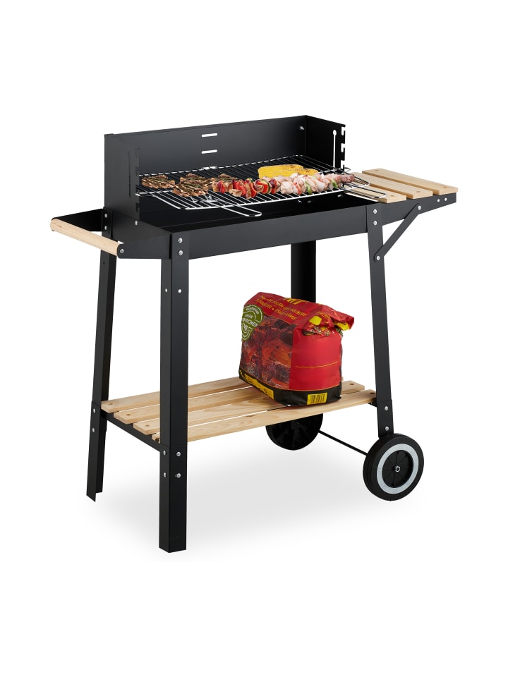 relaxdays Grill in Schwarz - (B)86 x (H)80,5 x (T)42 cm günstig kaufen onesize