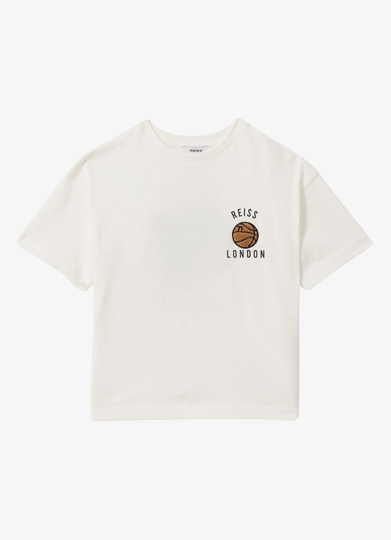 Tricou lejer Reiss Kirby cu logo și imprimeu pe spate.