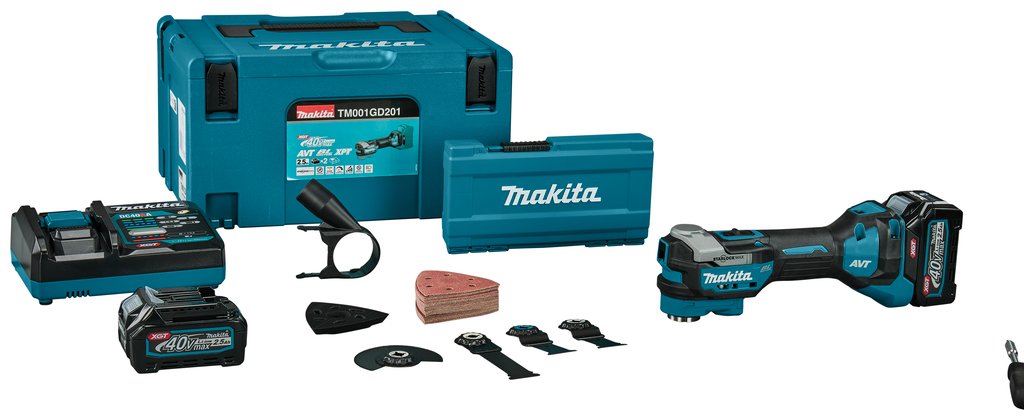 Outil multifonction Makita TM001GD201 XGT 40 V Max, 2 batteries 2,5 Ah en boîte Mbox