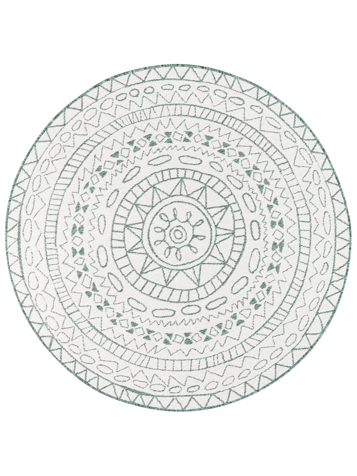 Pergamon In- und Outdoor Teppich Newport Mandala Rund in Groen günstig kaufen