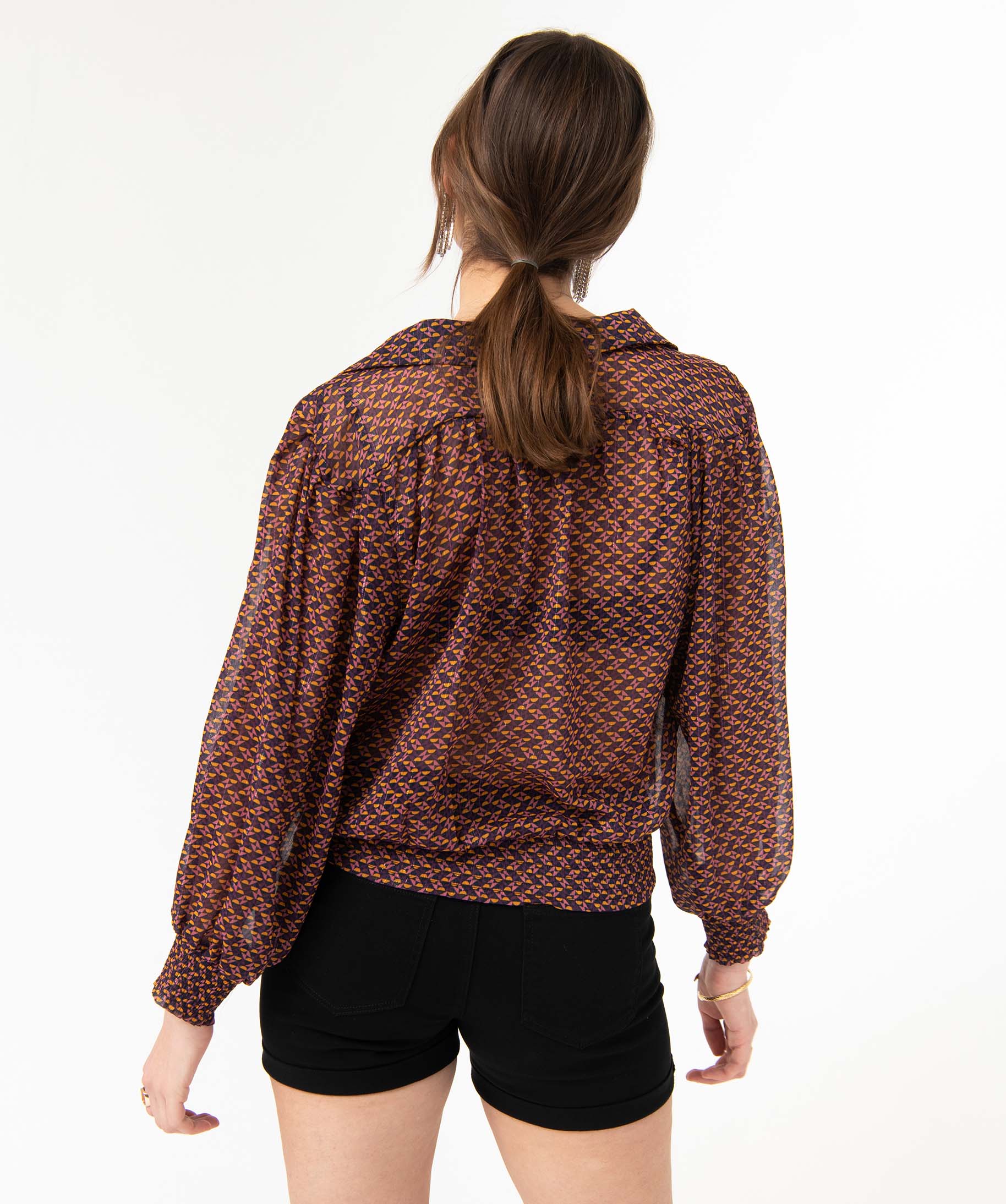 Blouse femme à motifs et rayures scintillantes imprime | GEMO