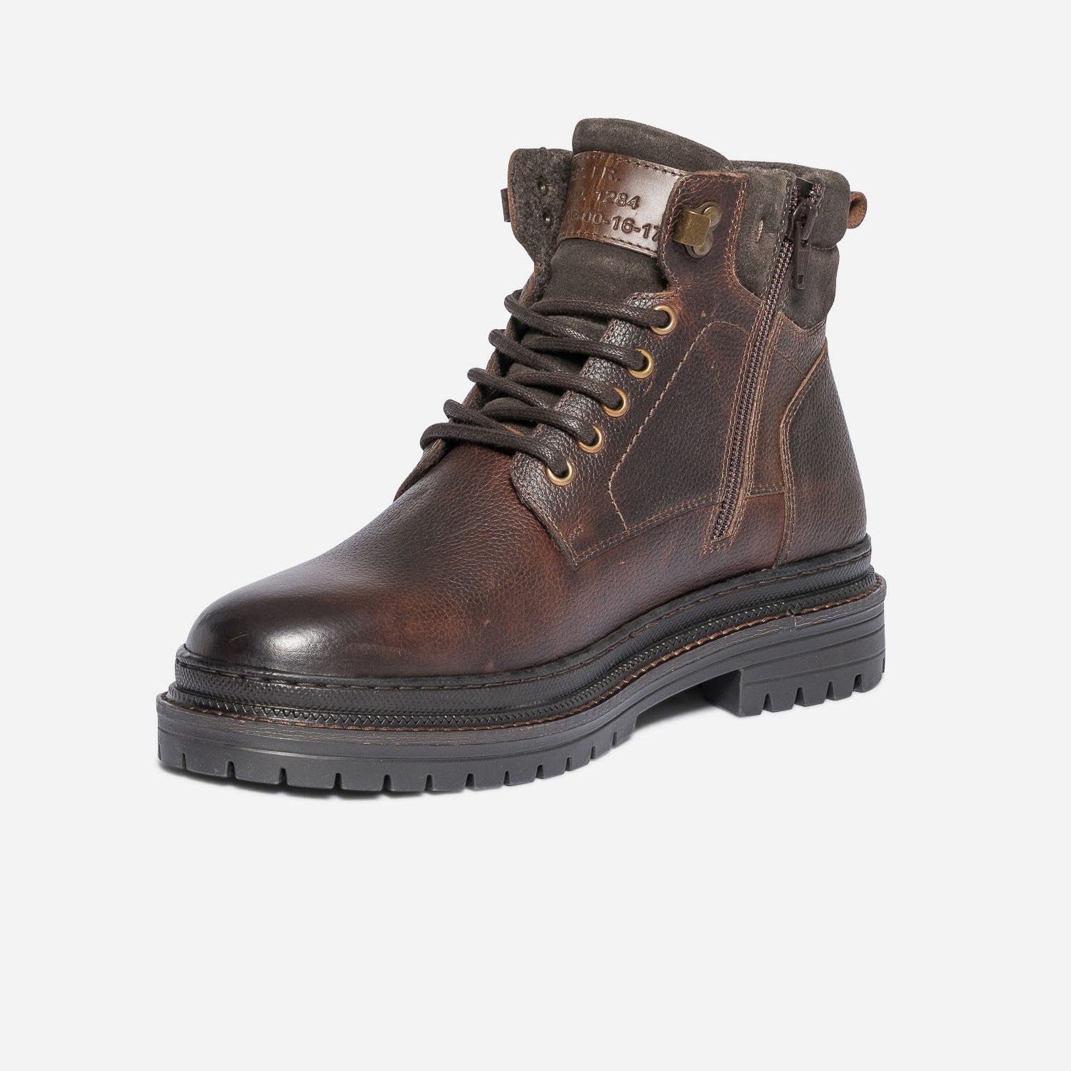 Boots à lacet marron en cuir