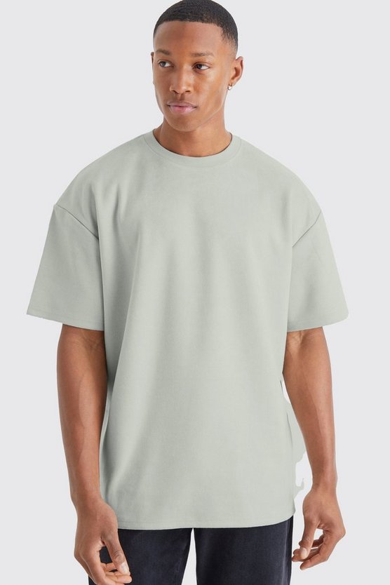 Oversize T-Shirt aus Wildleder-Imitat