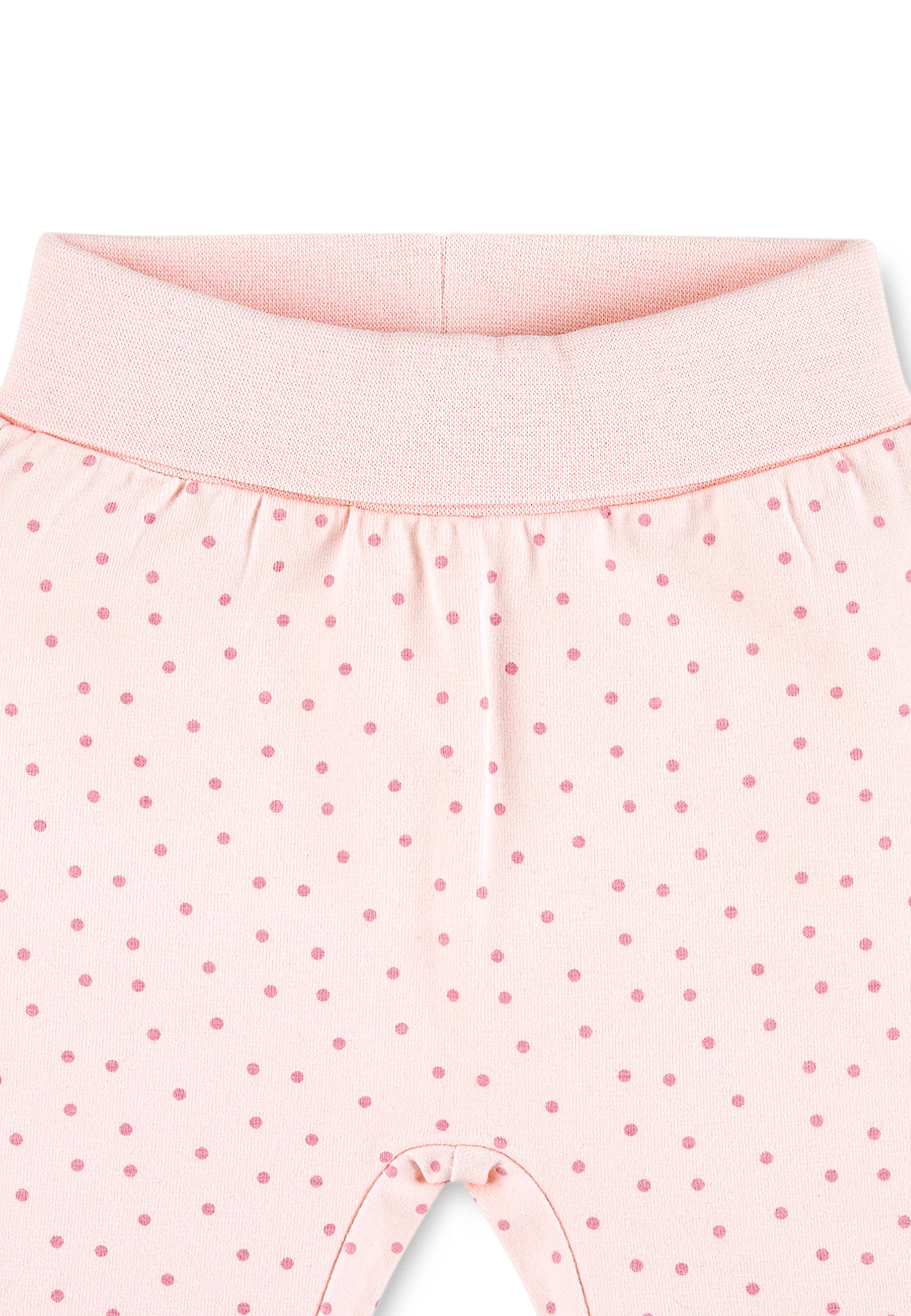GOTS Hose Esel Emmi Girl, Jersey Rosa mit Tupfen