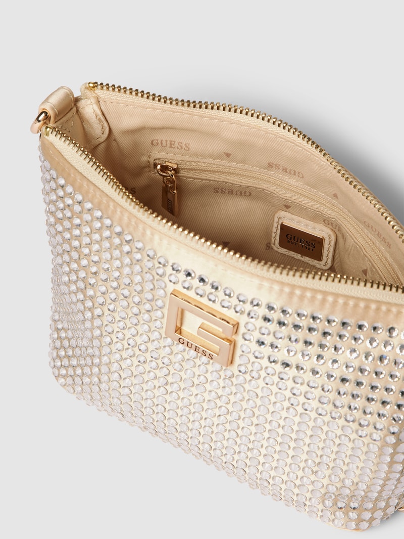 Umhängetasche mit Label-Details Modell 'GLAMOUR' in gold