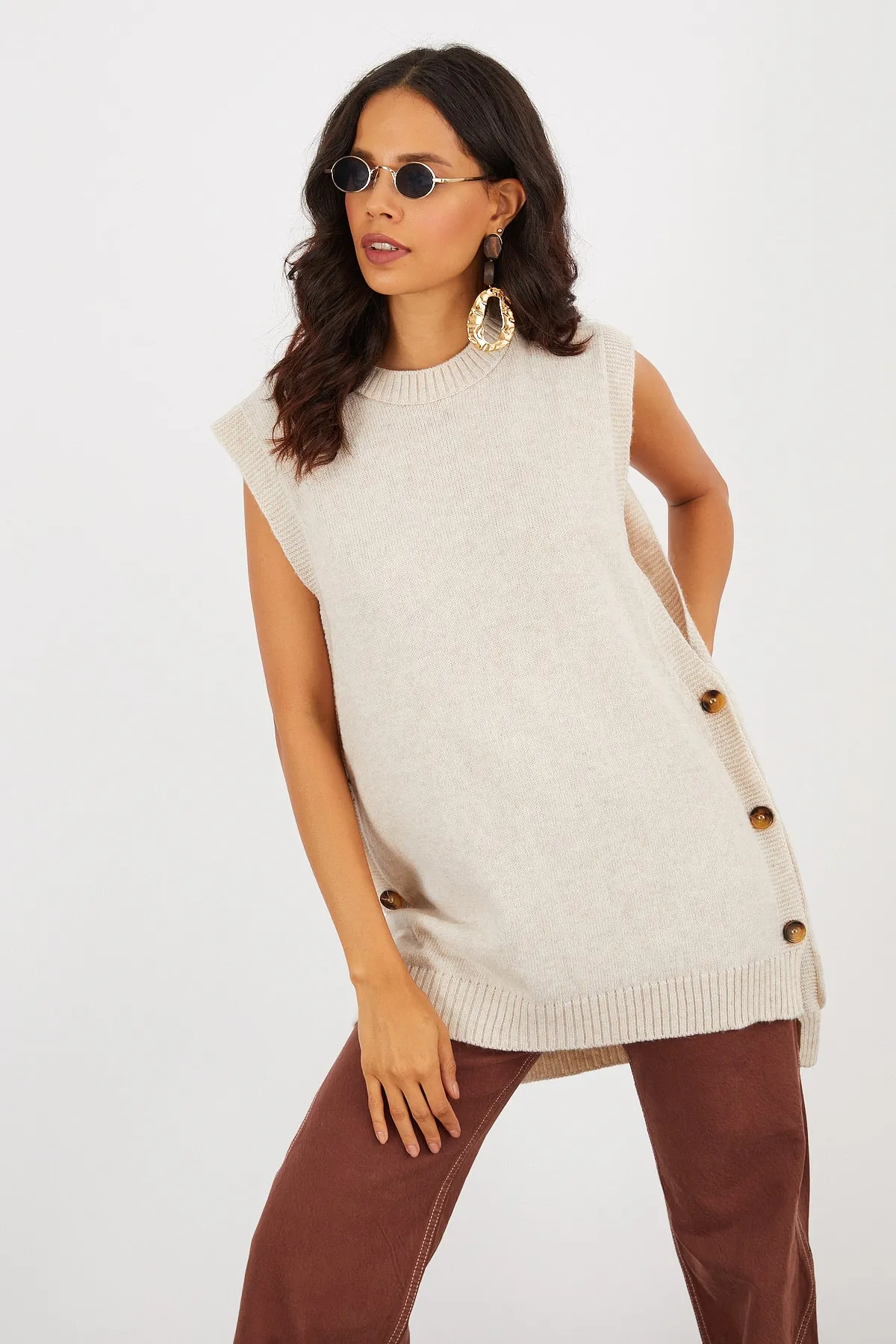 Cool & Sexy  Tunika - Beige - Regular Fit