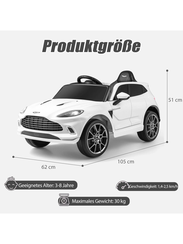 COSTWAY 12V Elektroauto Aston Martin DBX in Weiß günstig kaufen onesize