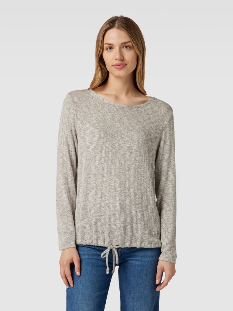 Longsleeve in melierter Optik in hellgrau meliert