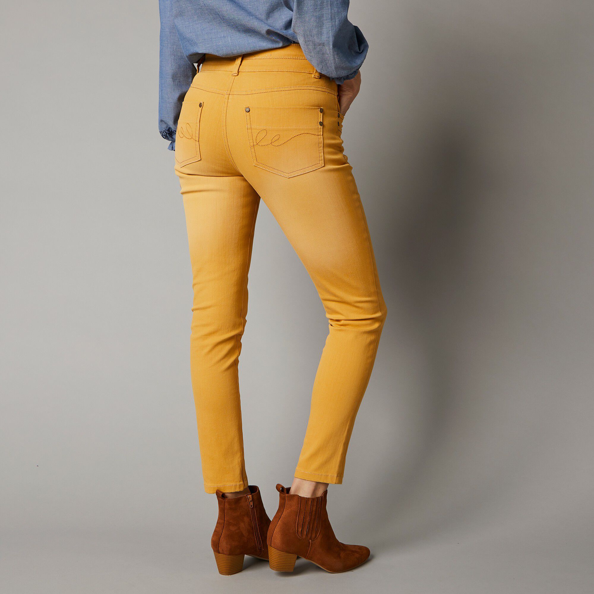 Jean 7/8ème fuselé couleur stretch