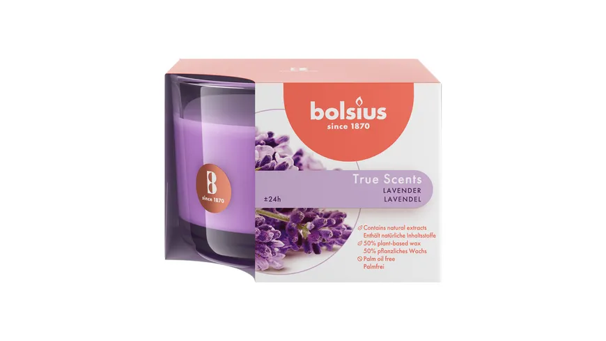 bolsius Duftglas medium True Scents Lavendel Lavendel