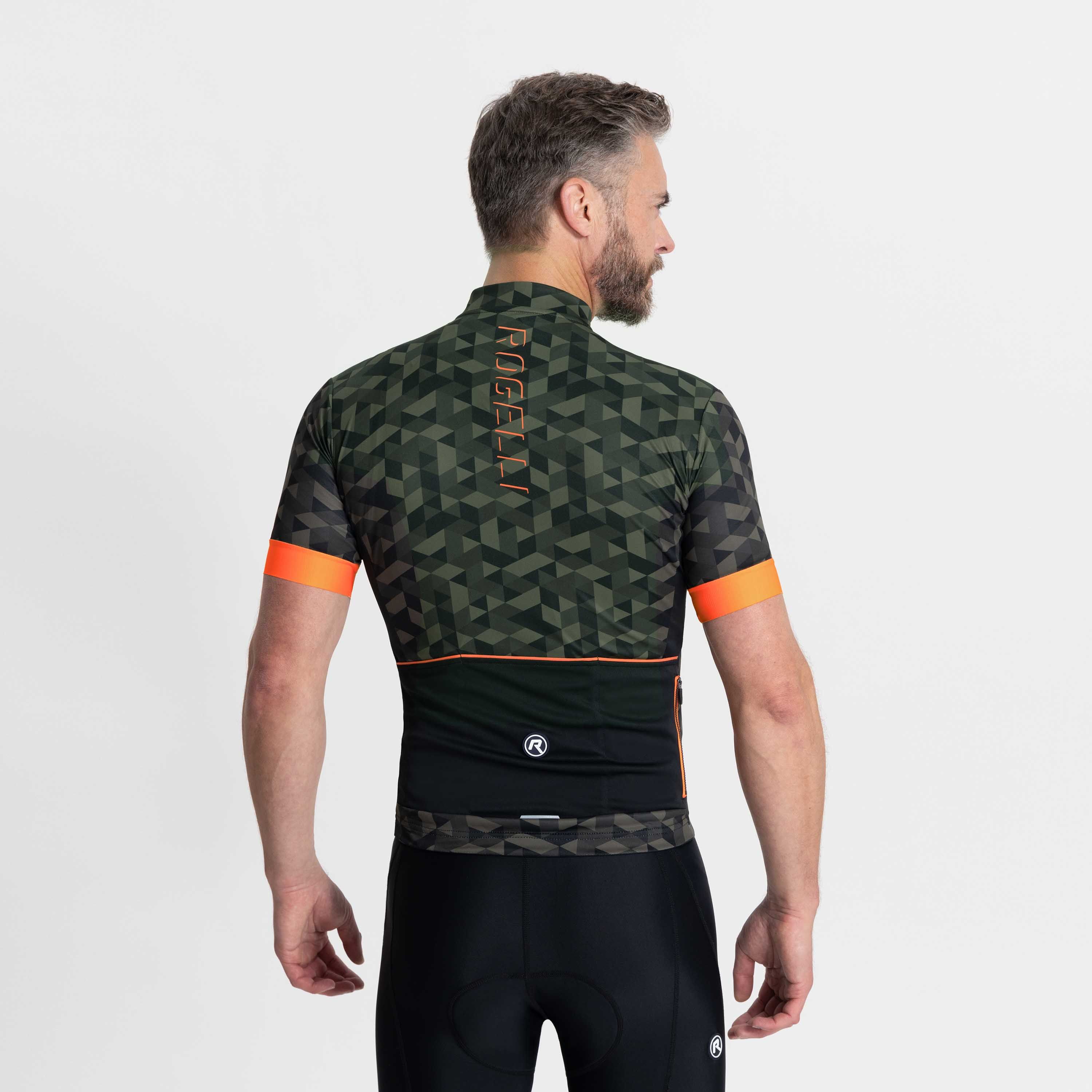 Rogelli Rubik Grün/Orange Herren Radtrikot Kurzarm