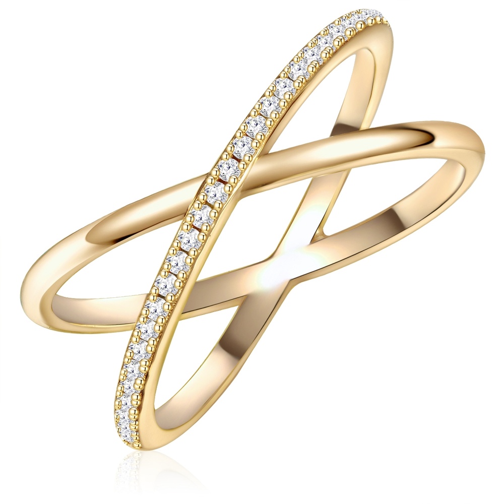 Glanzstücke München Bague en argent Argent sterling Oxyde de zirconium (CZ) en Or jaune Bague