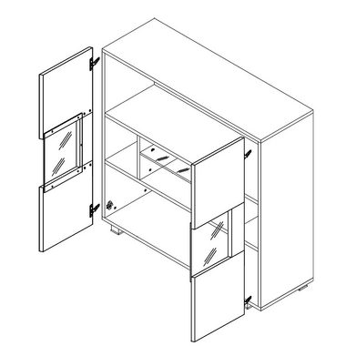 Lomadox Wohnwand CAIRNS-132, (3-St., 3-tlg), in schwarz Hochglanz, Modern, grifflos
