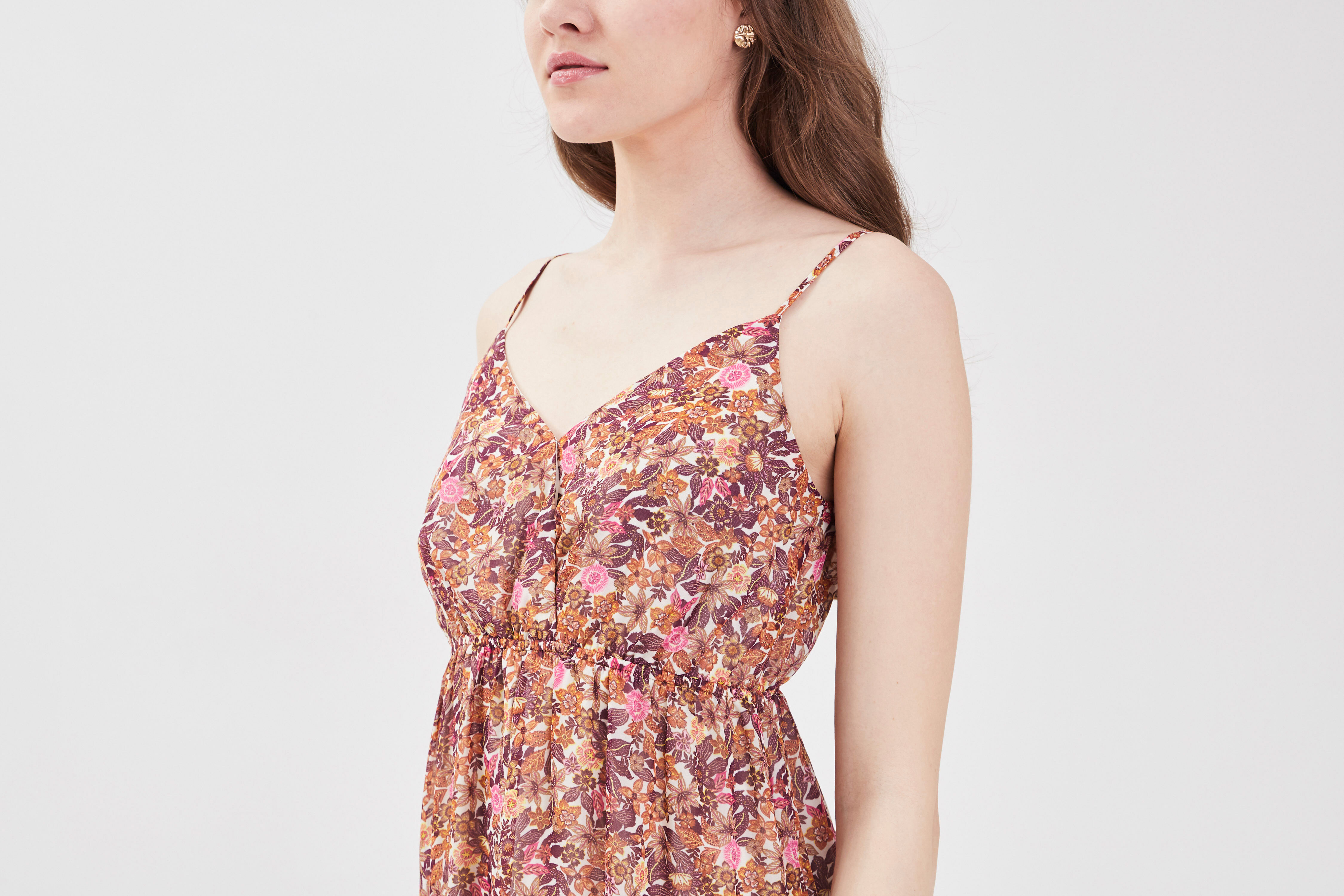 Robe évasée avec bretelles ecru femme | Cache Cache