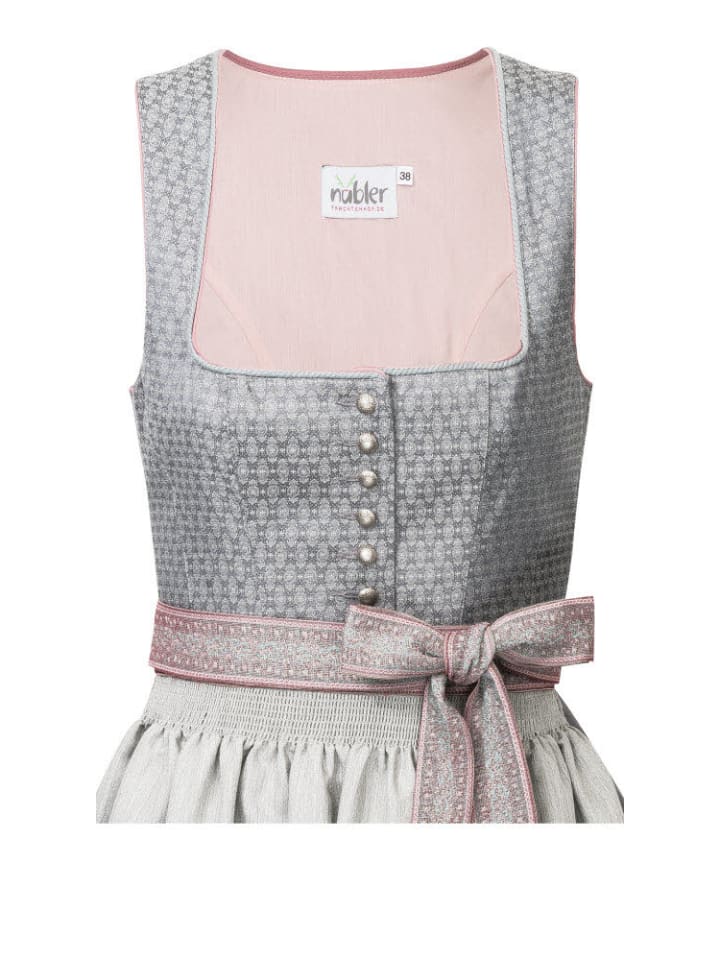Nübler Dirndl lang Ellen in Silber günstig kaufen