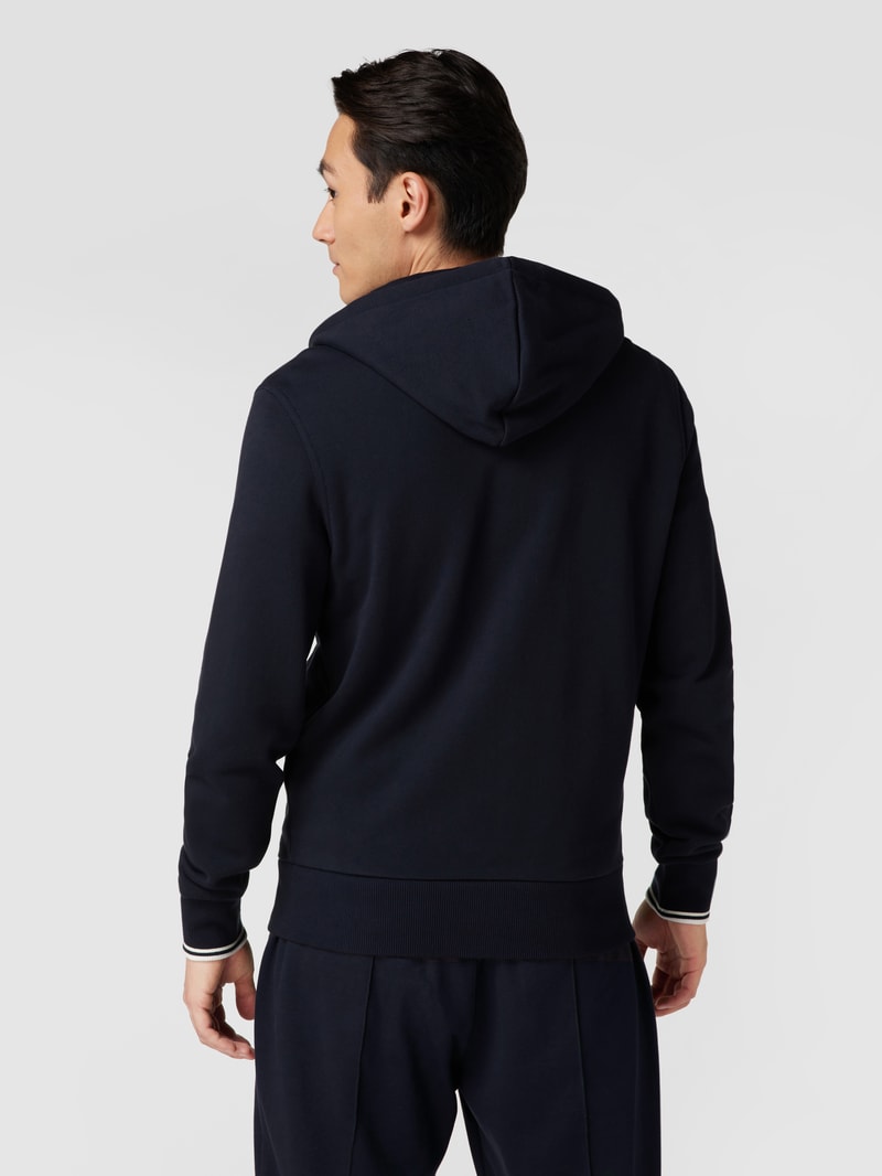 Sweatjacke mit Logo-Stickerei in marineblau