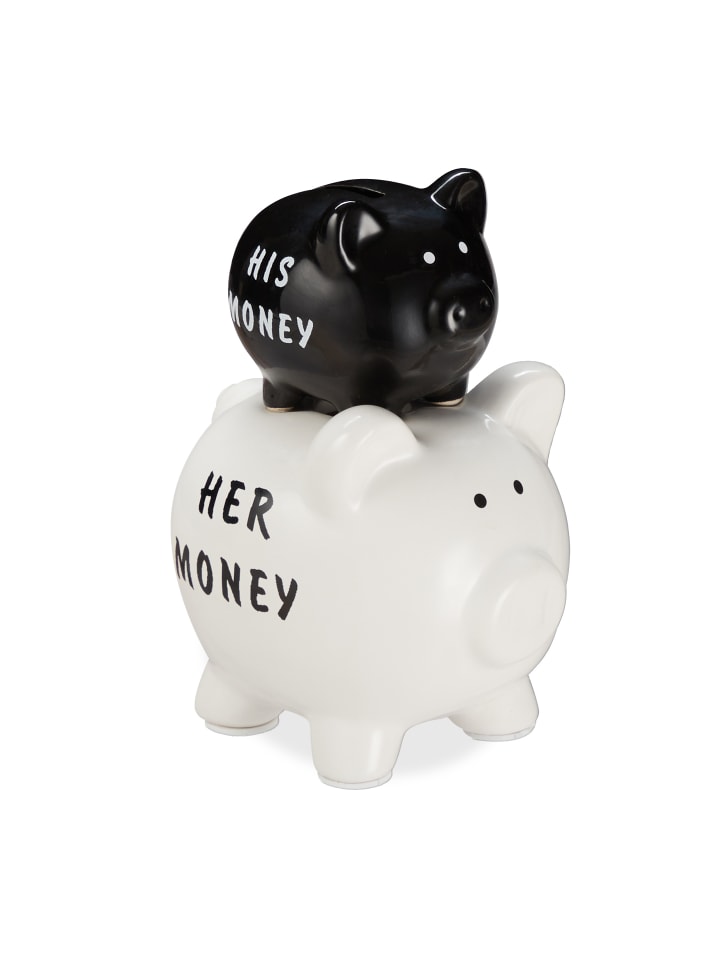relaxdays Sparschwein in Schwarz/Weiß günstig kaufen onesize