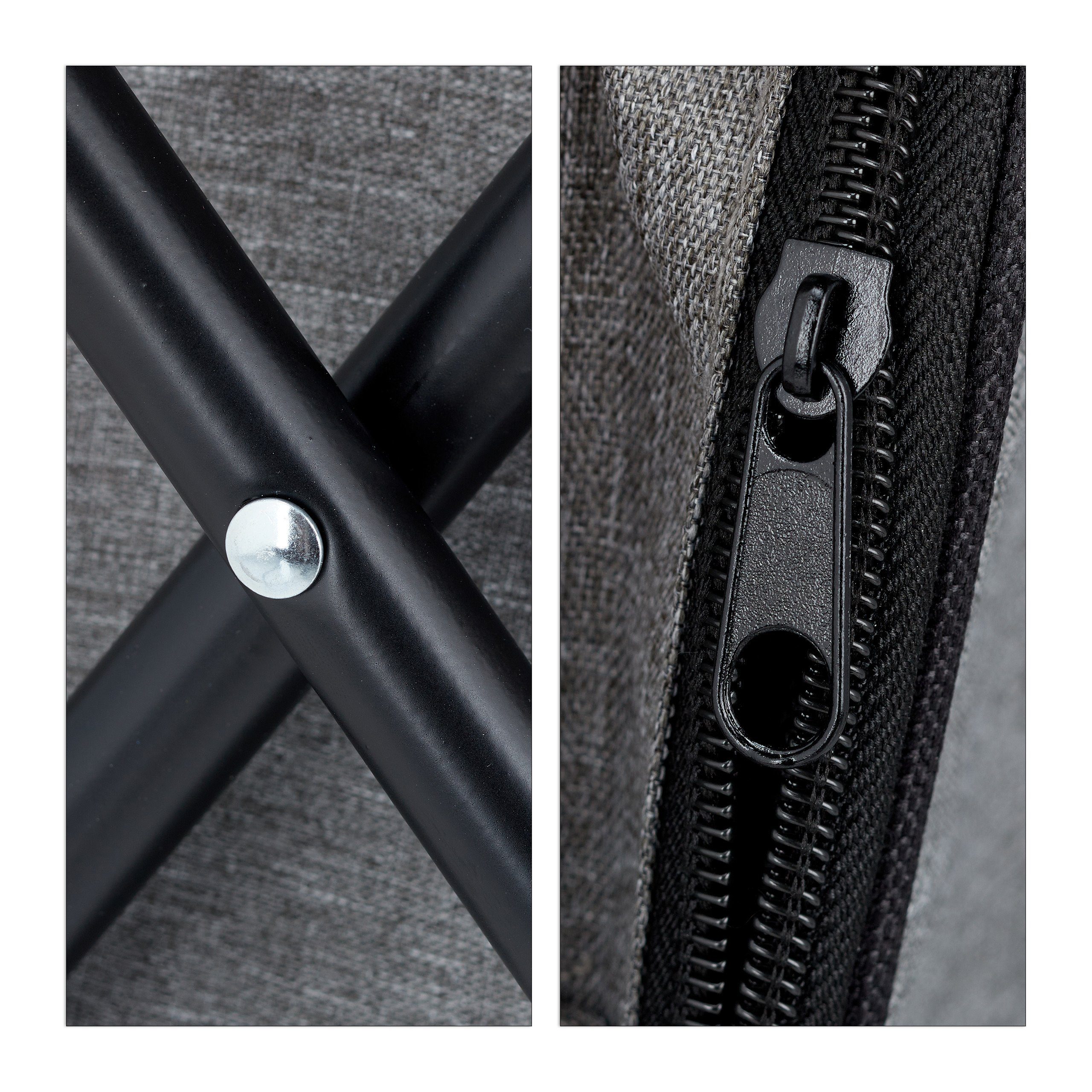 relaxdays Campinghocker Campinghocker mit Lehne