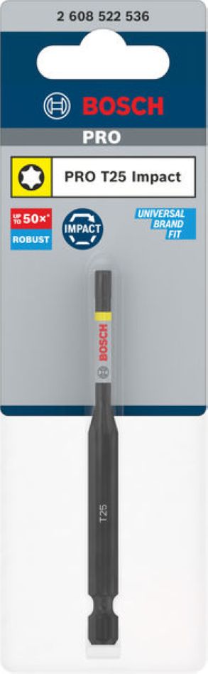 Bosch Blue Accessories 2608522536 PRO Torx-Schlagschrauberbit T25 90 mm